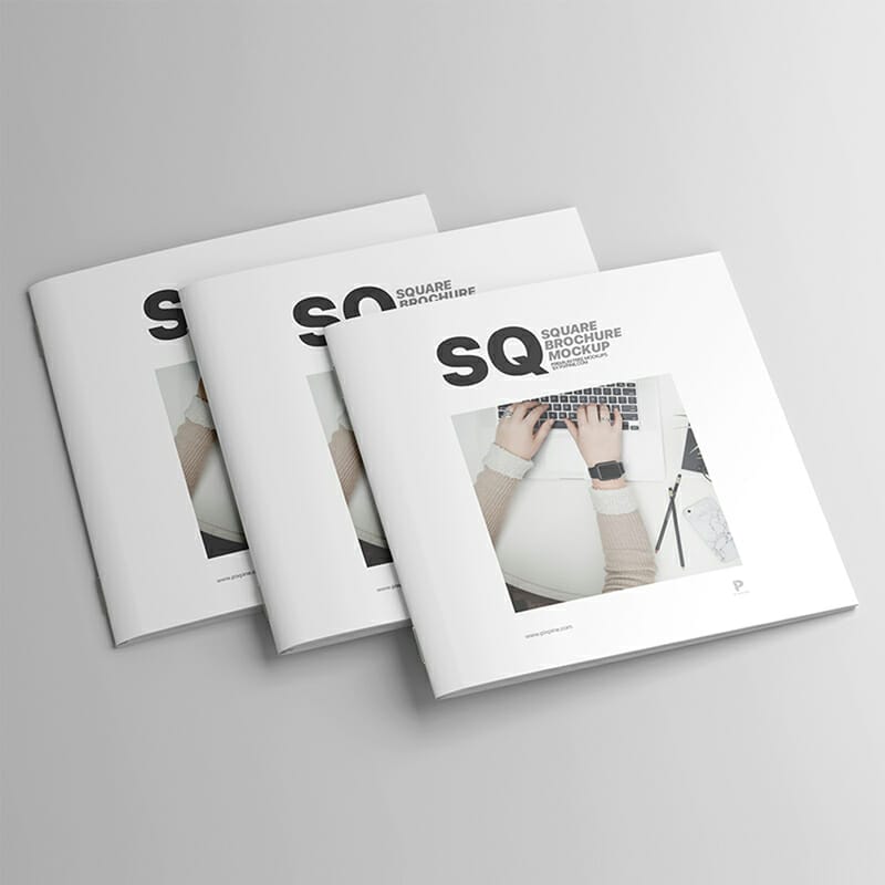 Free Square Brochure Mockup