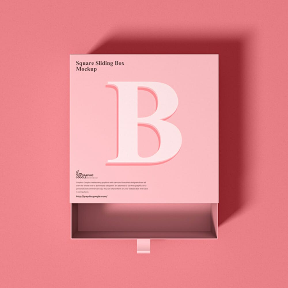 Free Square Sliding Box Mockup