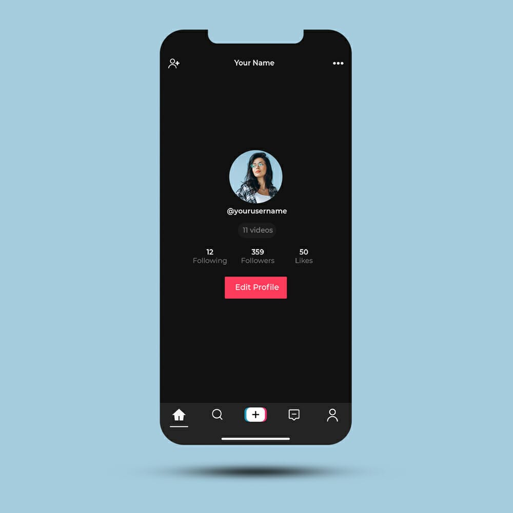 Free Tiktok Profile Mockup PSD Template