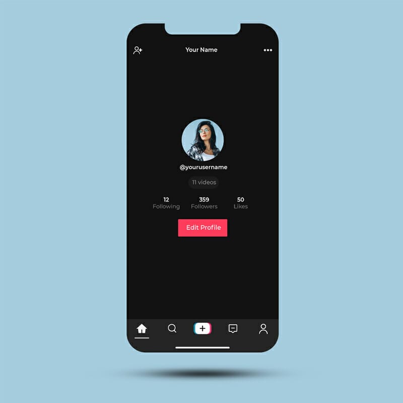 Free Tiktok Profile Mockup PSD Template