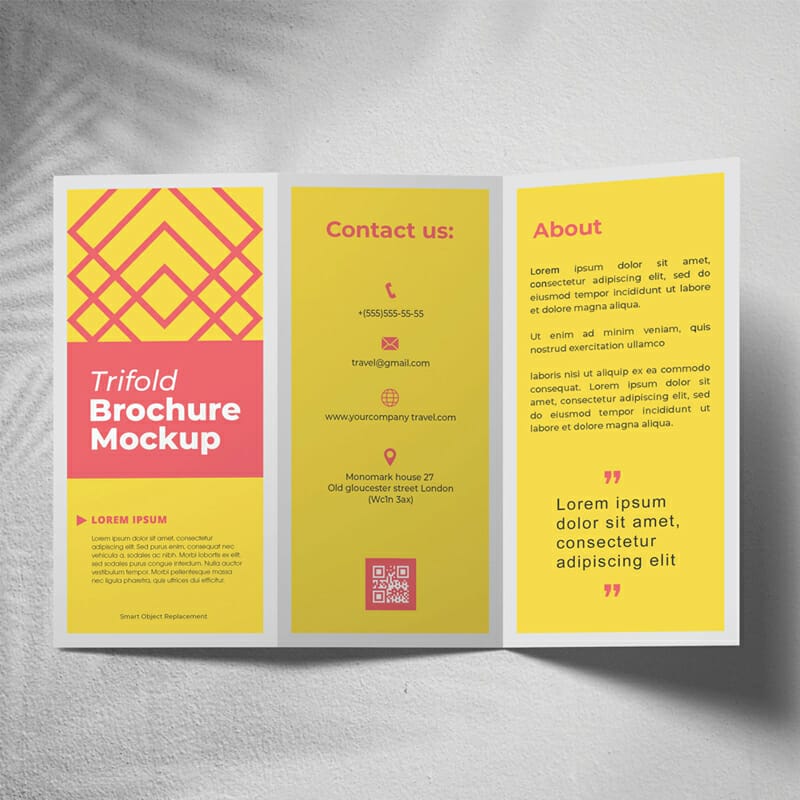 Free Trifold Brochure Mockup