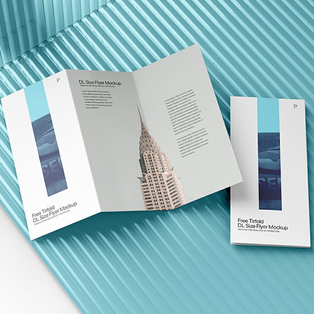 Free Trifold DL Size Flyer Mockup
