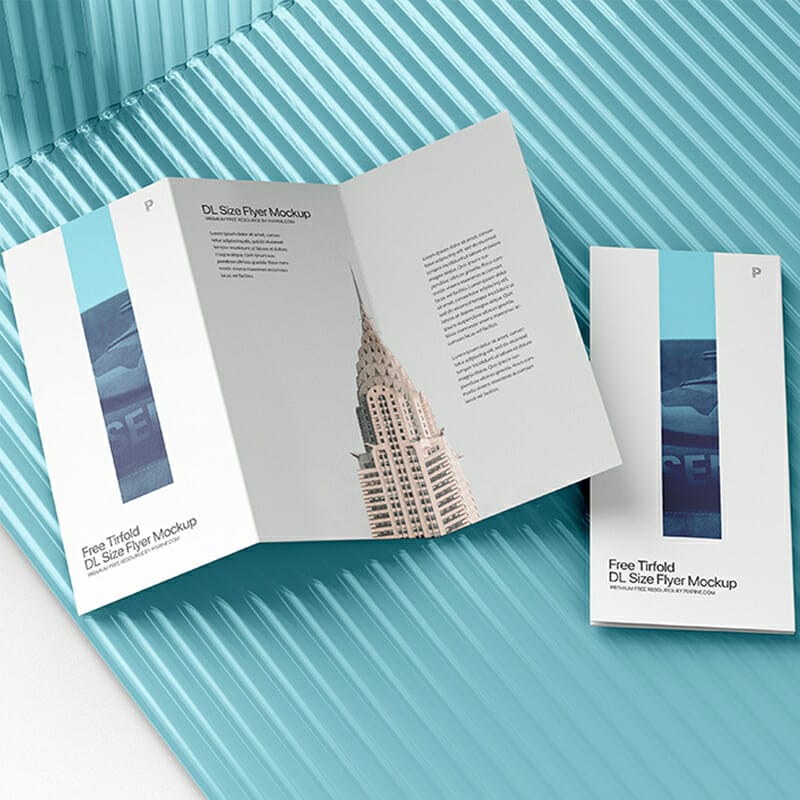 Free Trifold DL Size Flyer Mockup