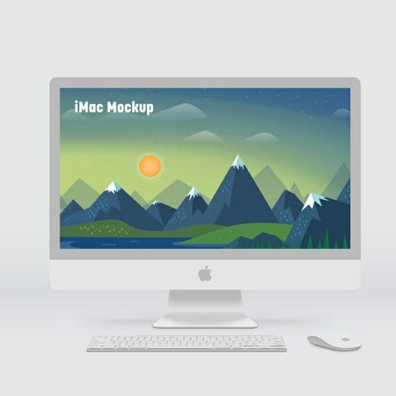 Free White iMac Mockup 2022 PSD