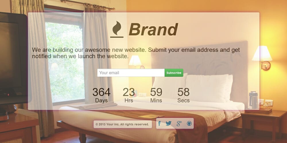 Free Under Construction Html Templates 66 Glassy Coming Soon Bootstrap Template