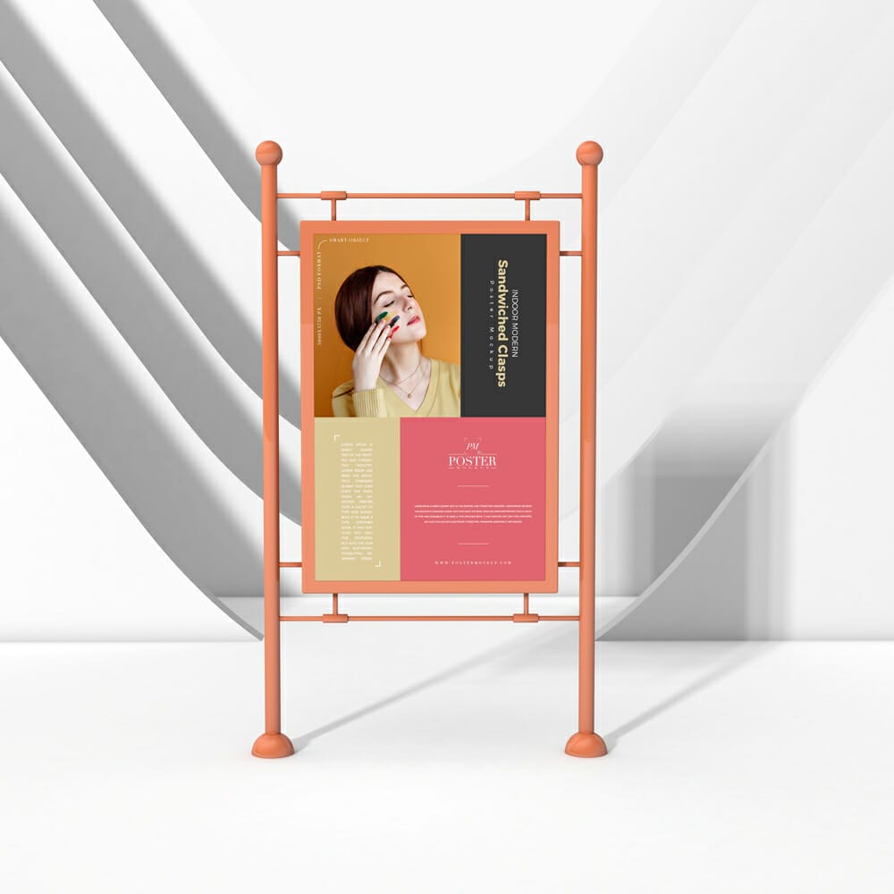 Indoor Modern Sandwiched Clasps Poster Mockup