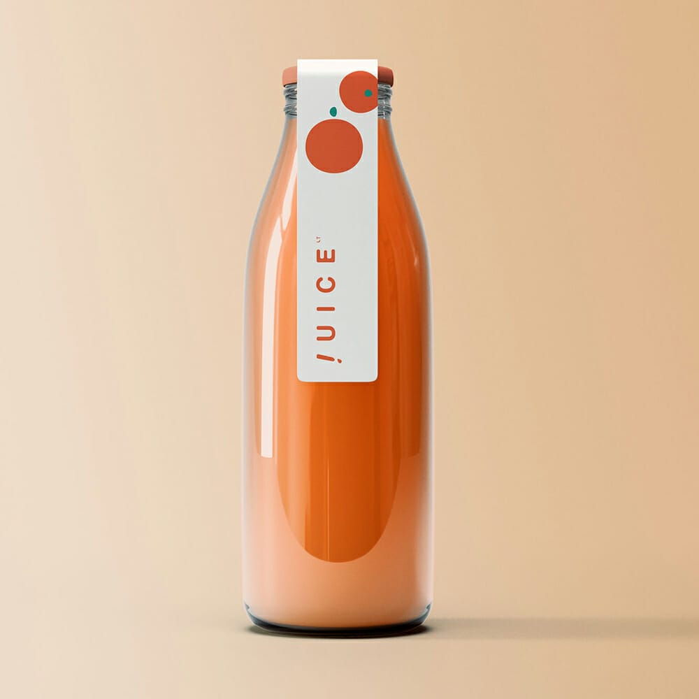 Labeled Juice Bottle Mockup