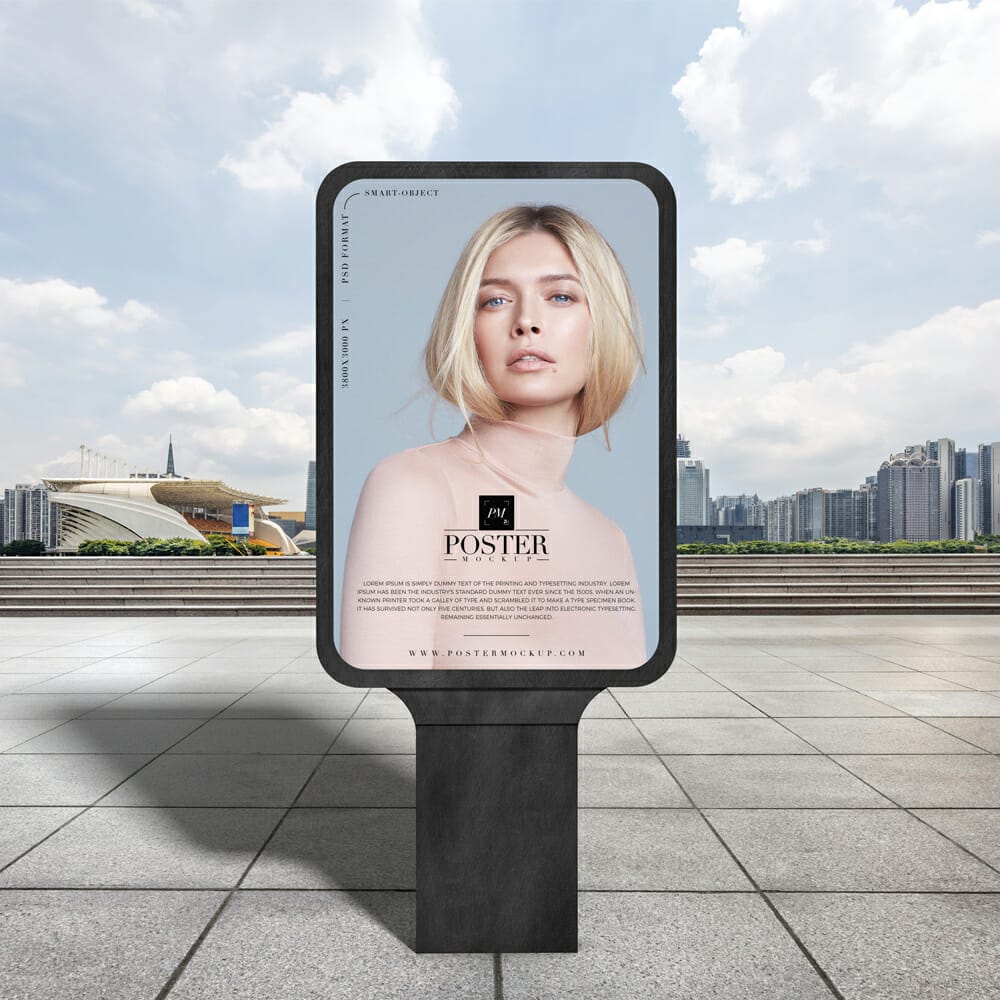 Modern City Outdoor Advertisement Billboard Poster Mockup PSD