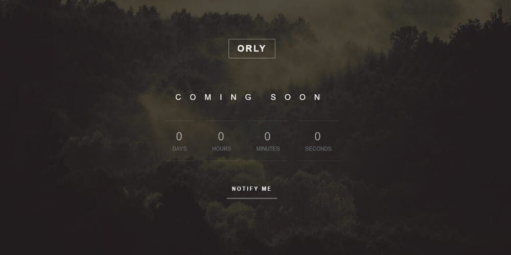 Orly Coming Soon HTML Template