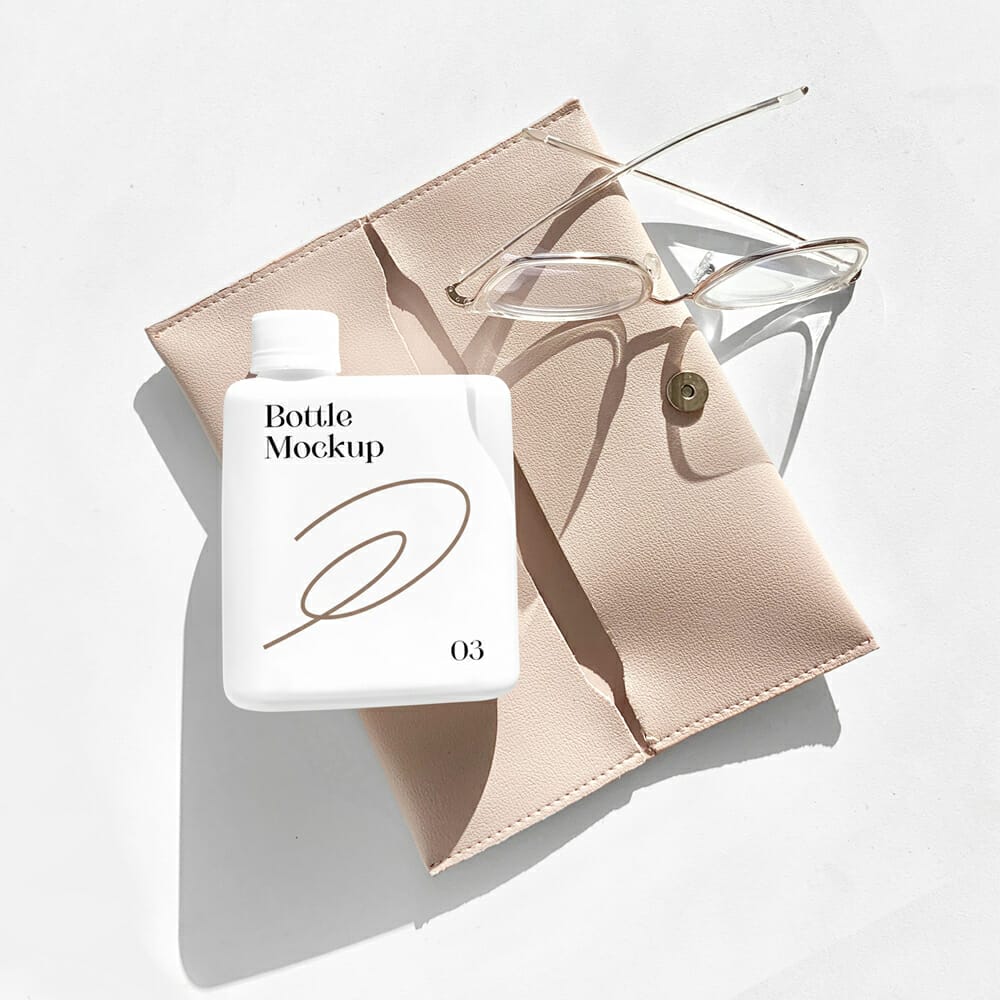 Square Bottle Mockup