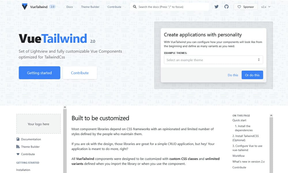 20+ Vue JS UI Component Libraries 2022 10 VueTailwind