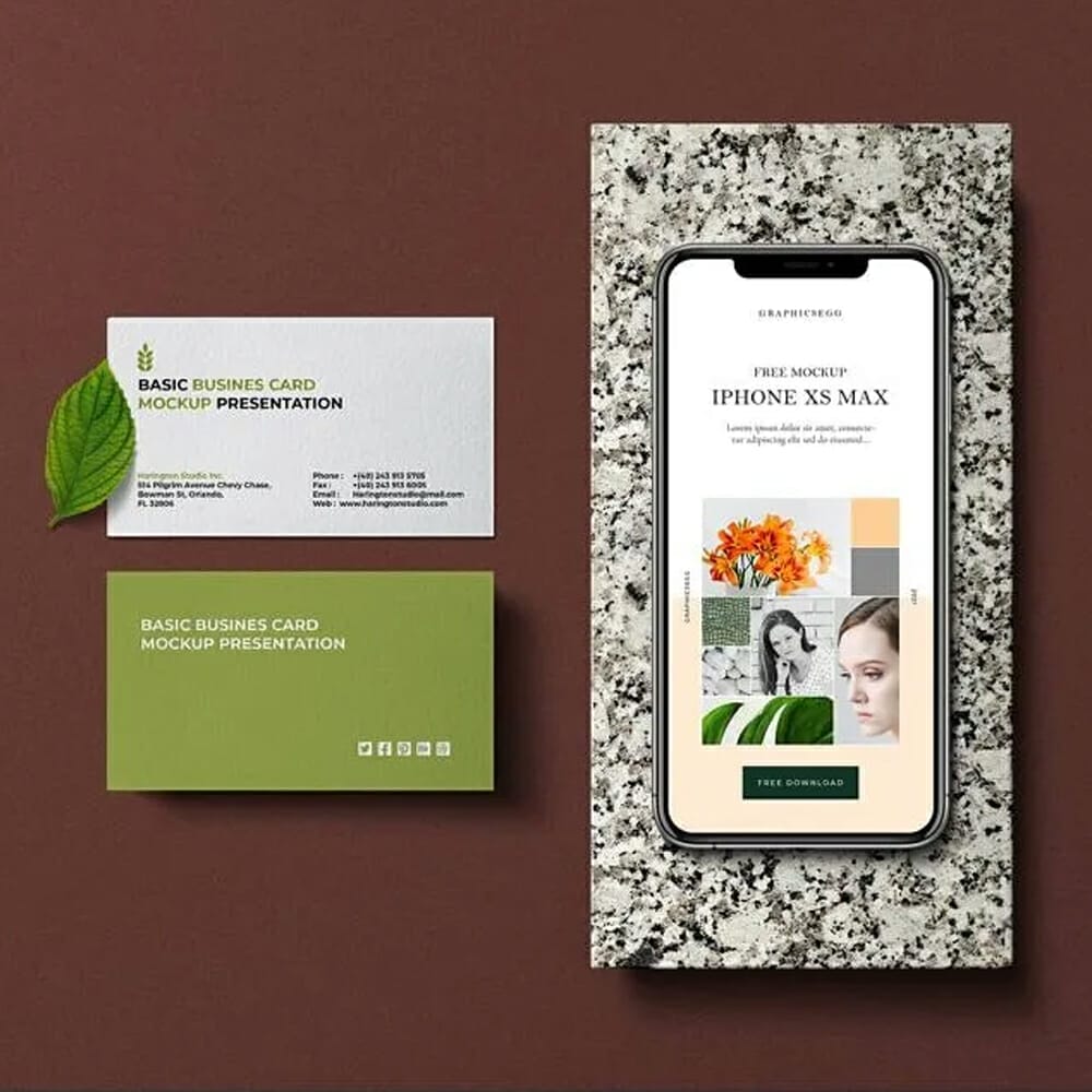 iPhone And Business Card Mockup Set