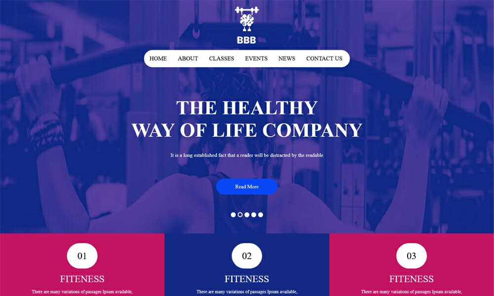 BBB – Fitness HTML Template