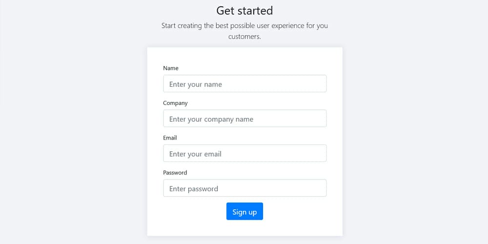 Free Bootstrap Form Templates 41 Bootstrap 4 Sign up Page
