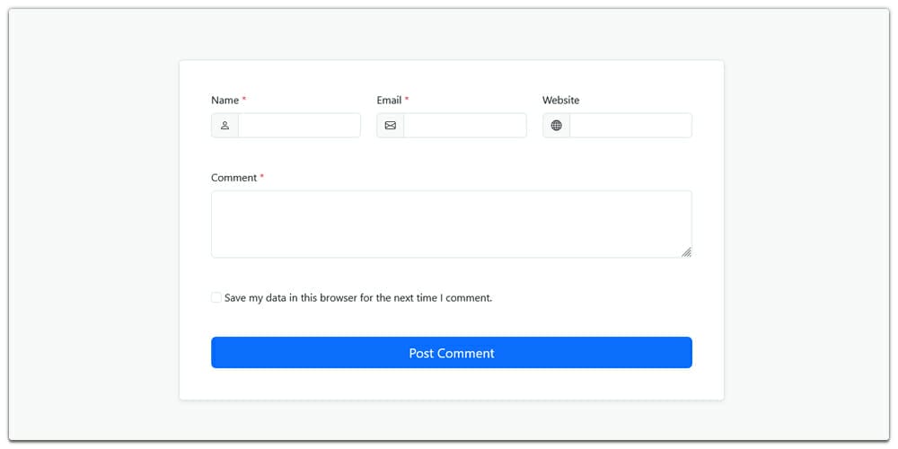 Bootstrap 5 Comment Form Template