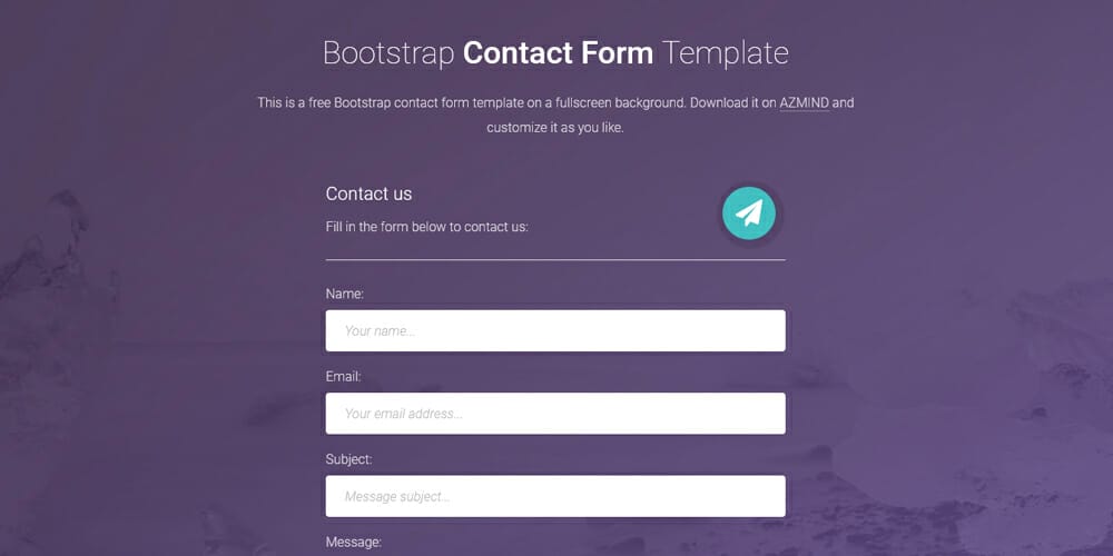 Free Bootstrap Form Templates 41 Bootstrap Contact Form Template