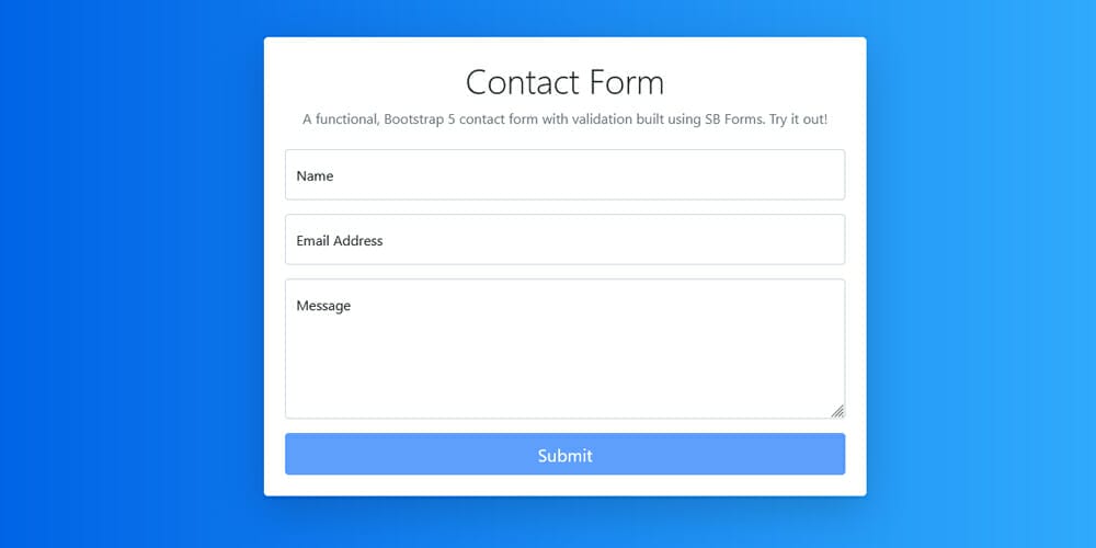 Free Bootstrap Form Templates 47 Bootstrap Contact Form with Validation