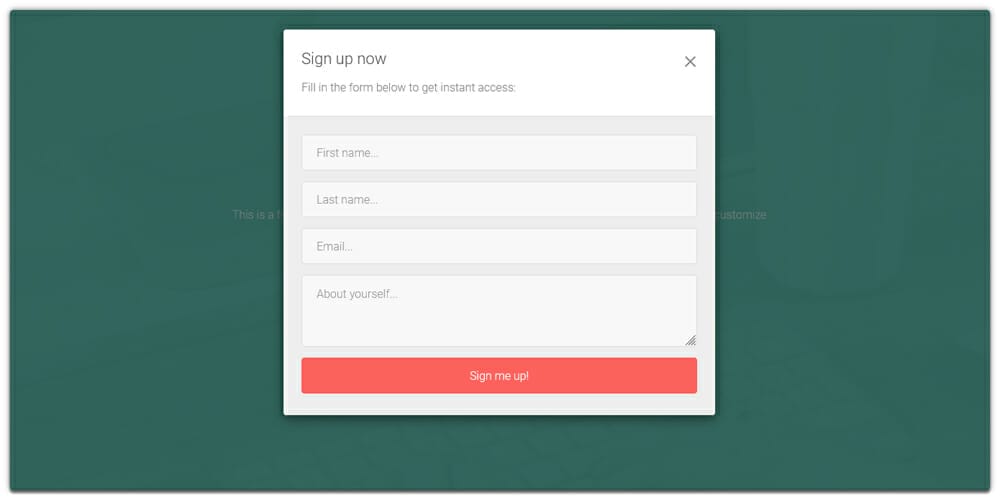 Bootstrap Modal Registration Forms