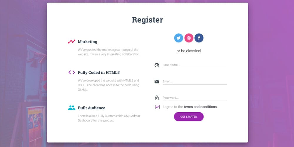 Free Bootstrap Form Templates 30 Bootstrap Register Page