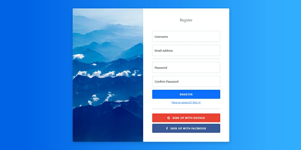 Free Bootstrap Form Templates 31 Bootstrap Registration Page with Floating Labels