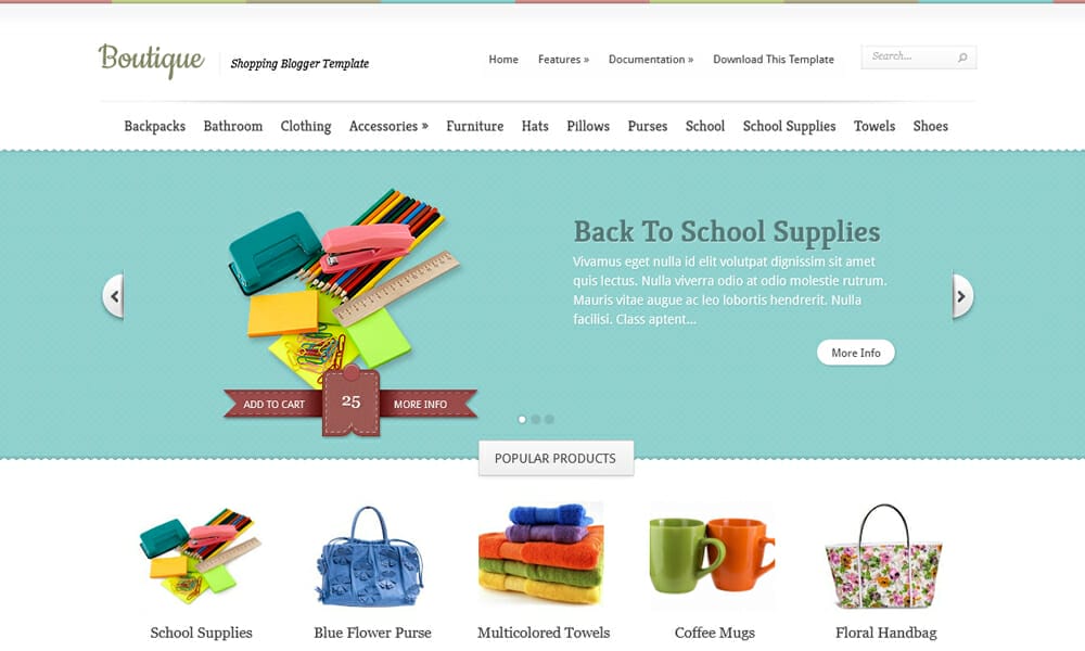 Boutique - Free Responsive E-commerce Blogger Template