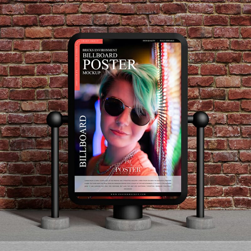 Bricks Environment Billboard Poster Mockup