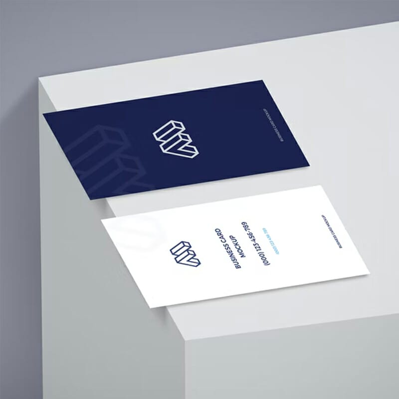 Business Cards On Box Mockup