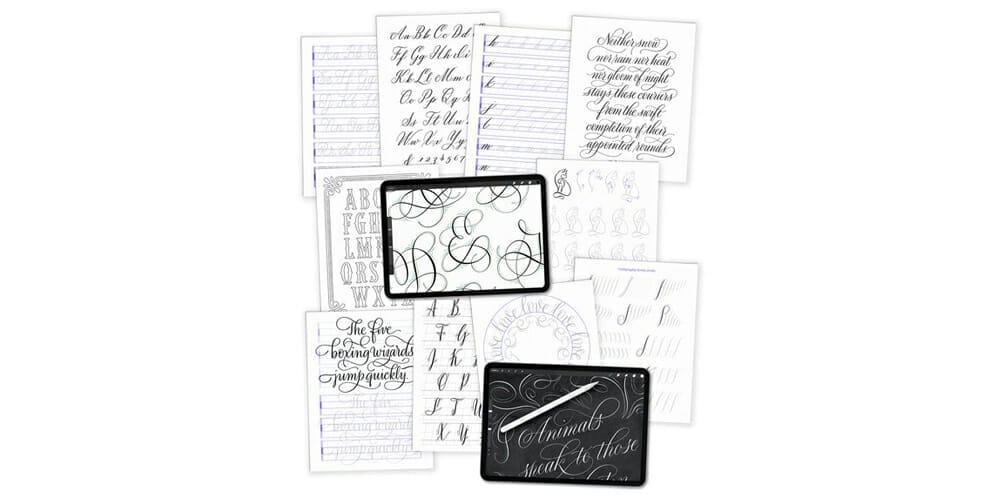 Calligraphy Practice Sheets And Procreate Brushes