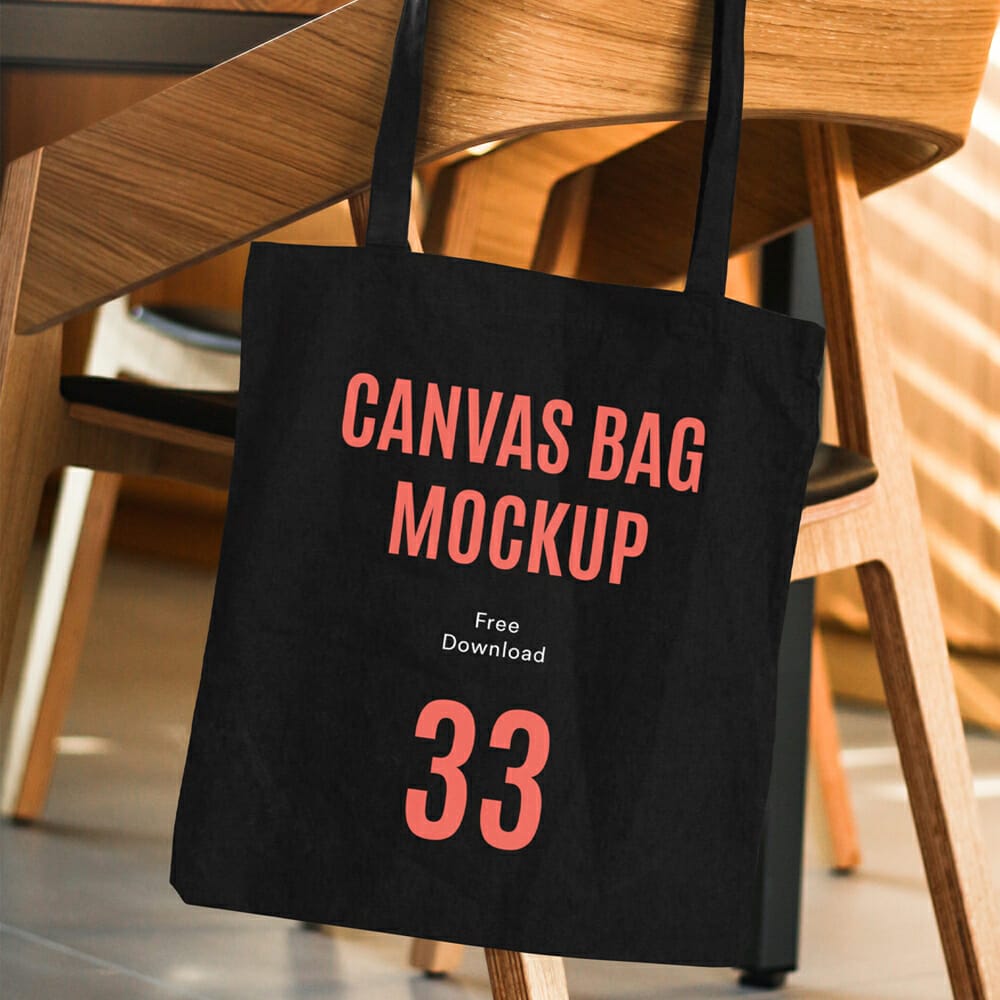Canvas Bag On Chair Mockup