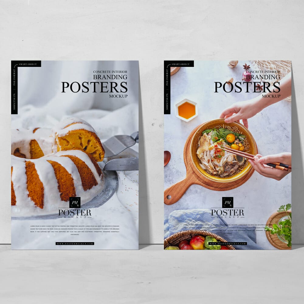 Concrete Interior Branding Posters Mockup