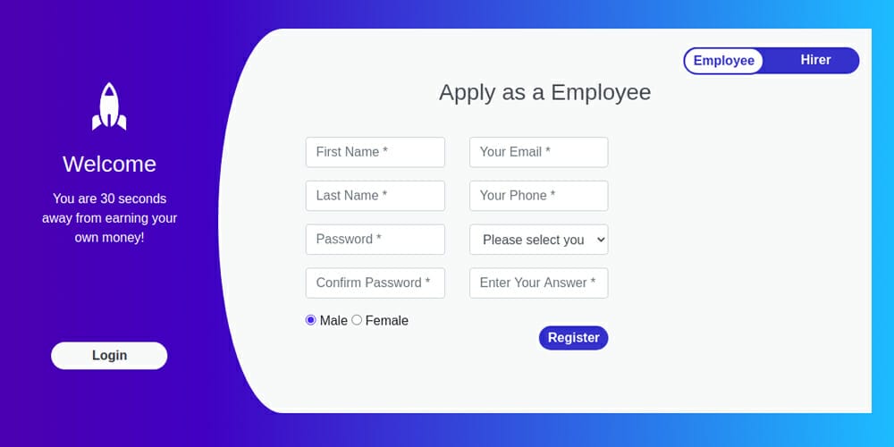 Free Bootstrap Form Templates 50 Dual Design Registration Form