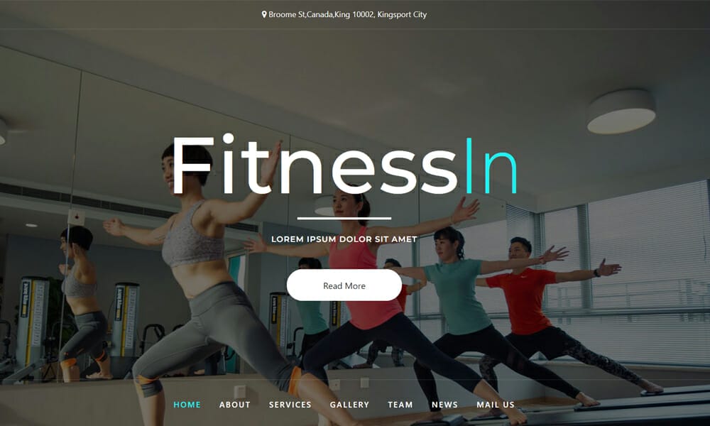 Fitness In - Free HTML5 Fitness Website Template