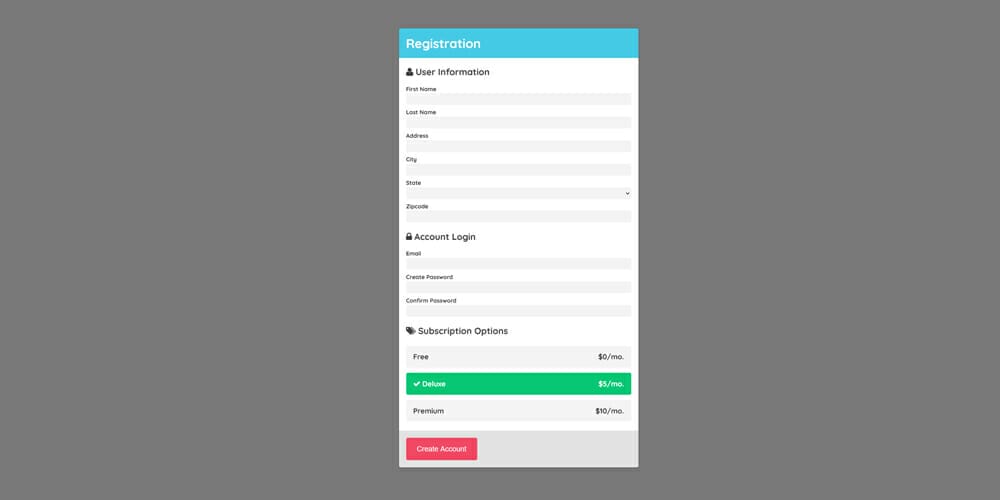 Free Bootstrap Form Templates 37 Flat Registration Form