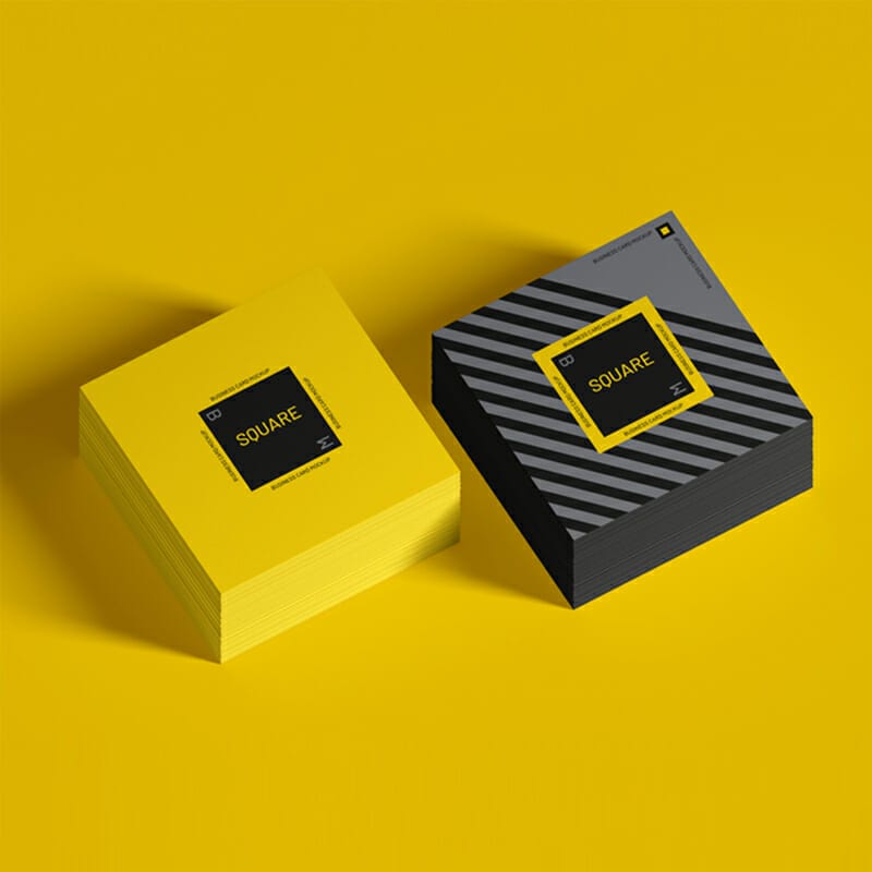 Free 2 Stacks Of Square Business Card Mockup
