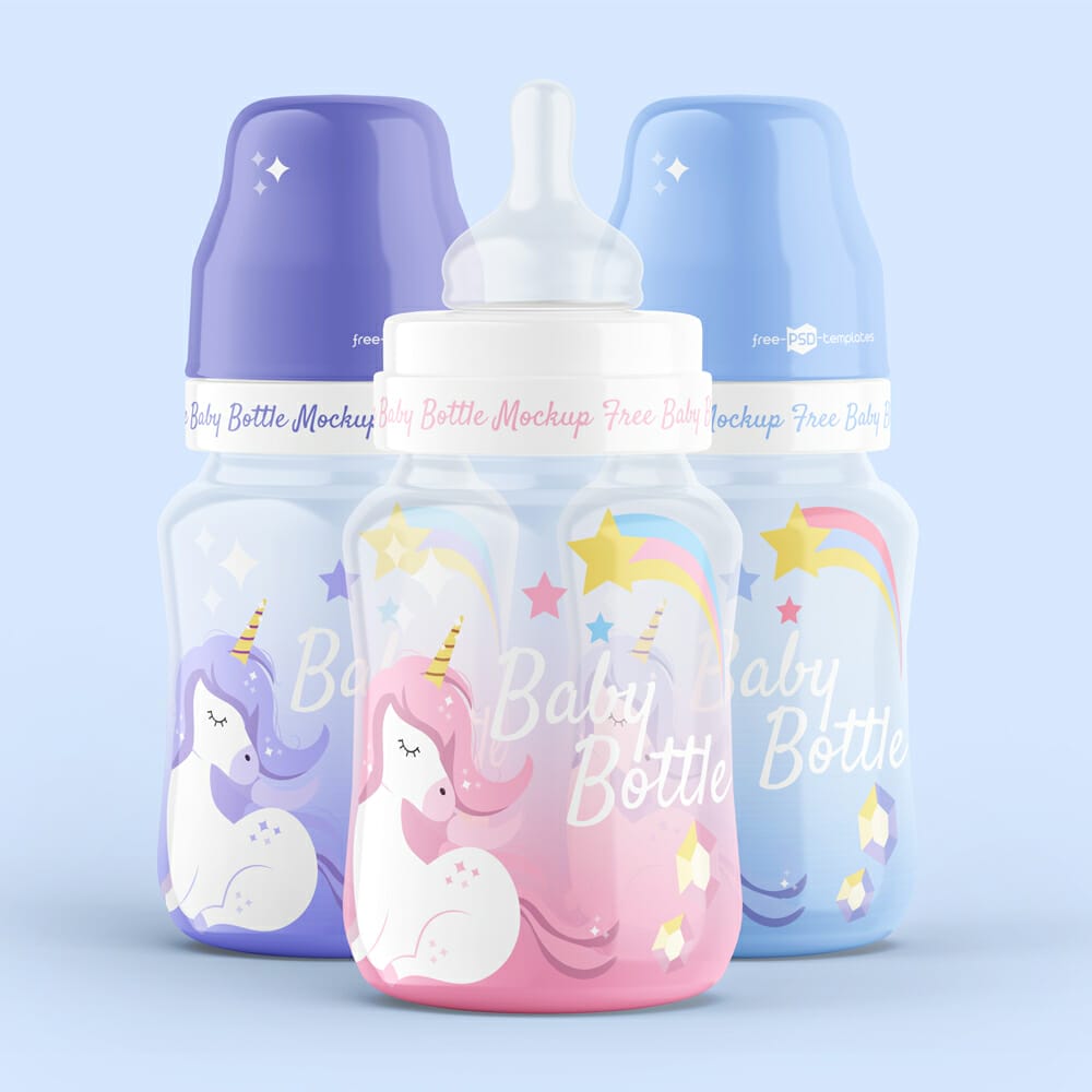Free Baby Bottle Mockup