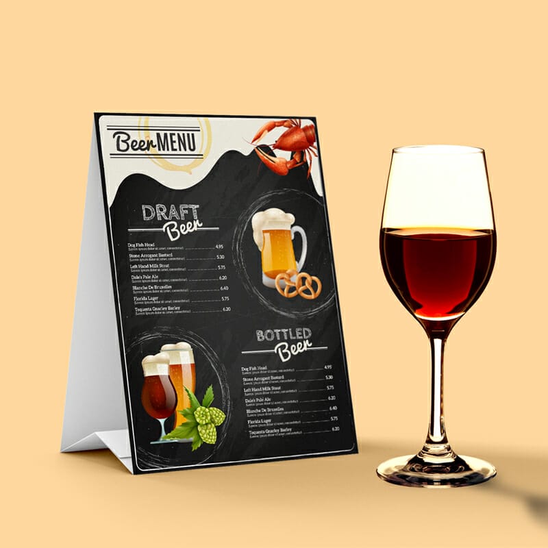 Free Bar Menu Mockup PSD Template