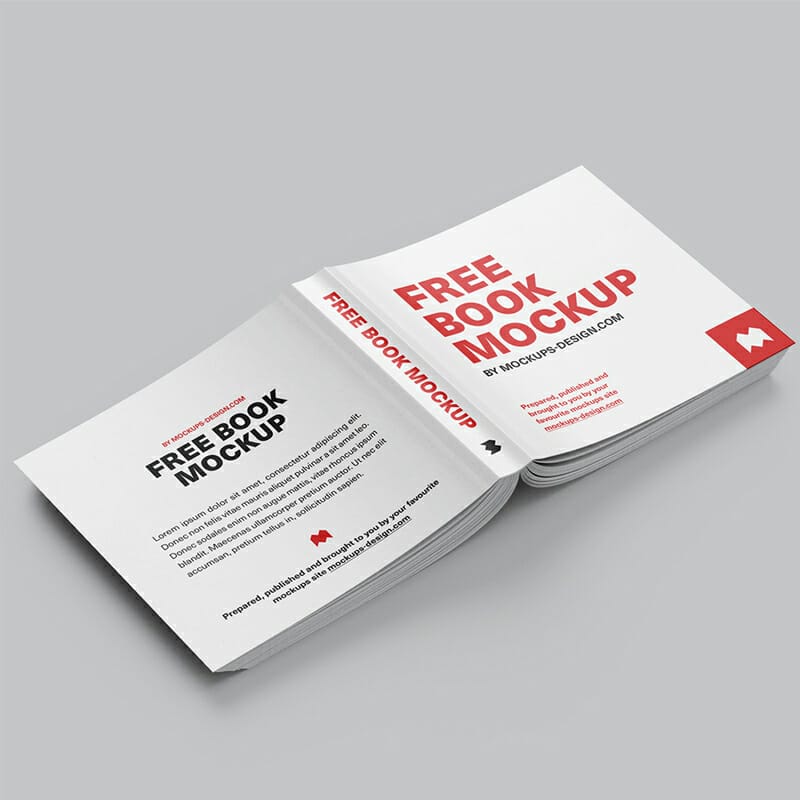 Free Book Mockup In Square Format
