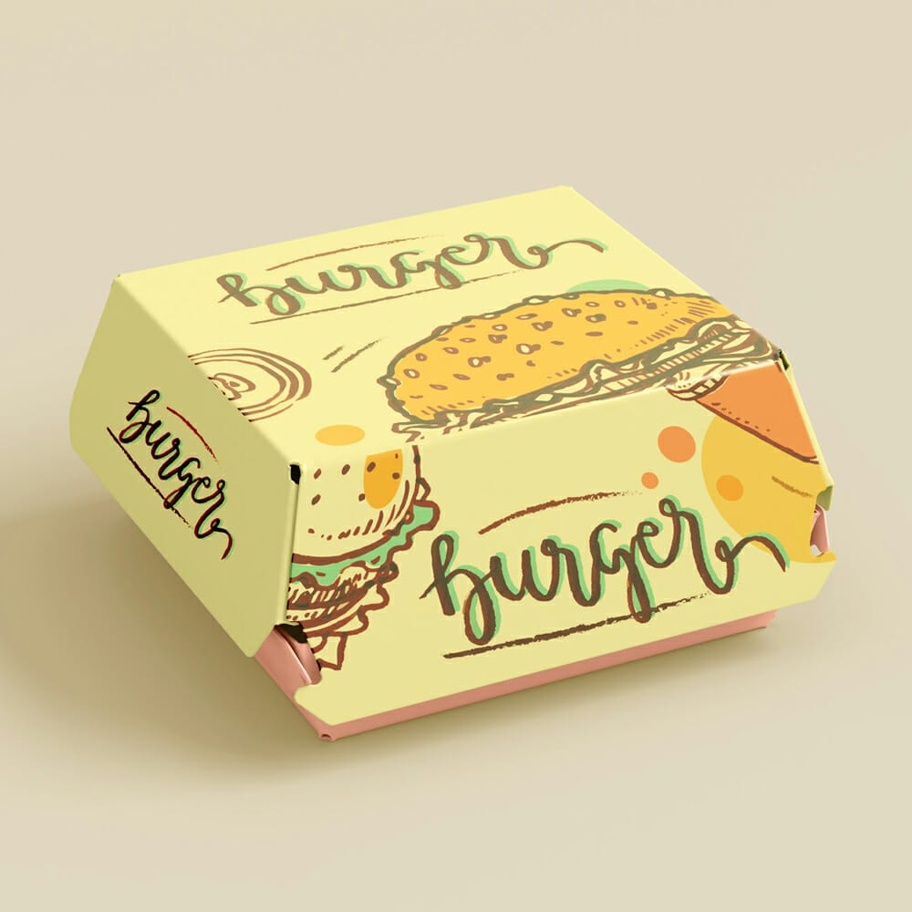 Free Burger Box Mockup