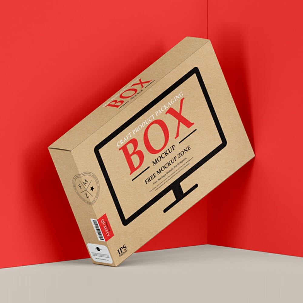 Free Craft Product Packaging Box Mockup