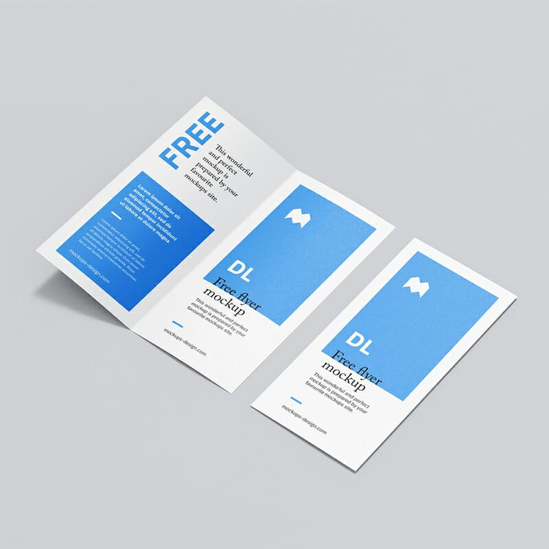 Free DL Bi-Fold Flyer Mockup