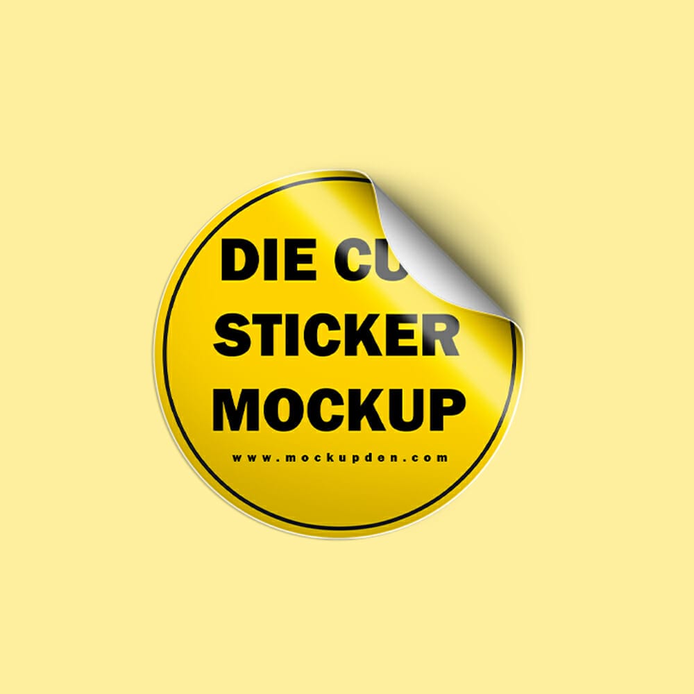 Free Die Cut Sticker Mockup PSD Template