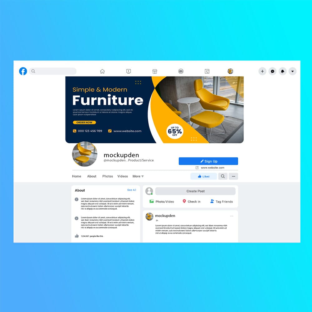Free FB Banner Mockup PSD Template