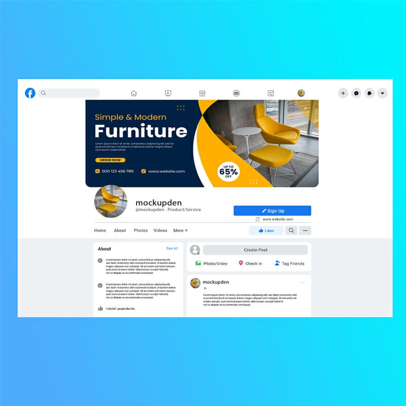 Free FB Banner Mockup PSD Template
