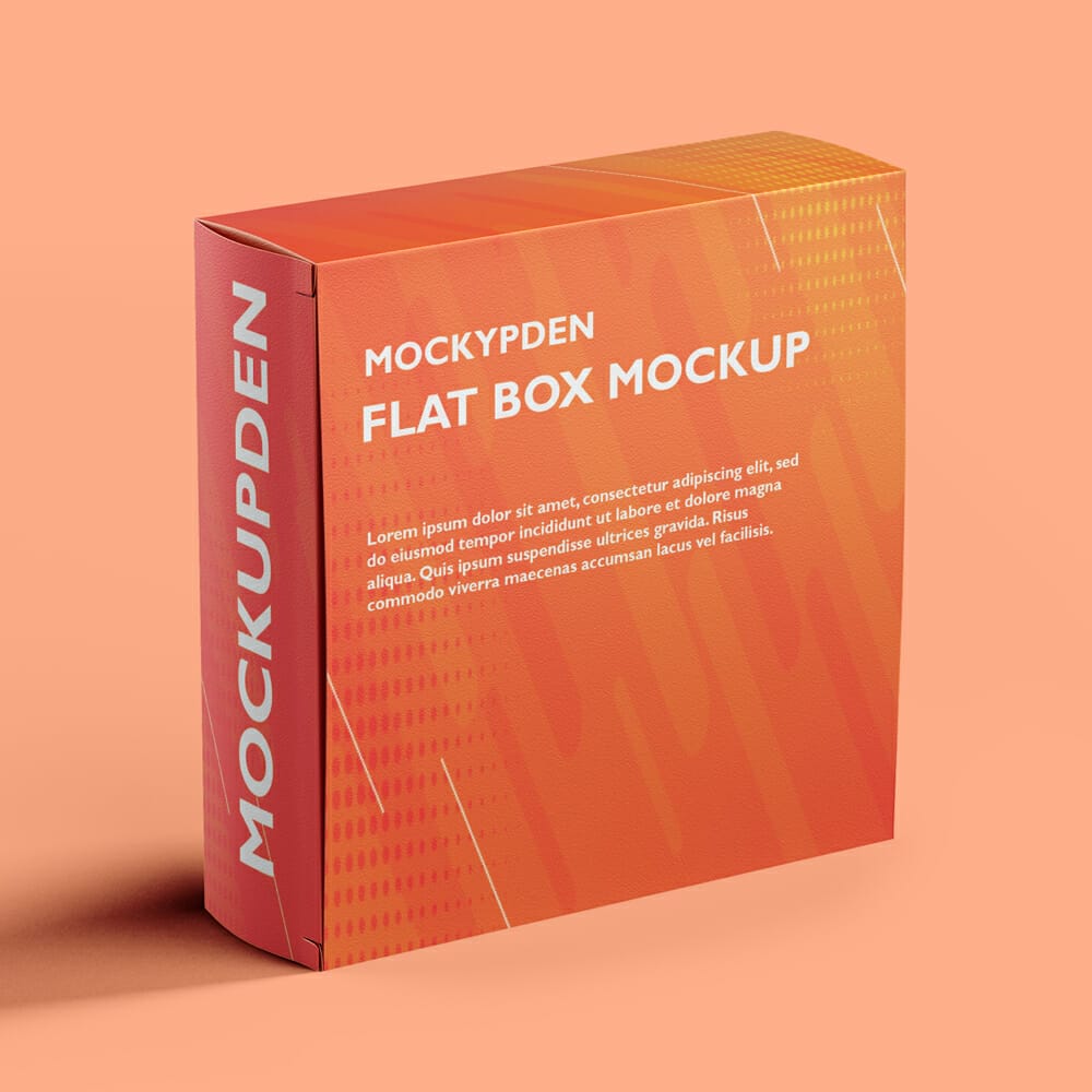 Free Flat Box Mockup PSD Template