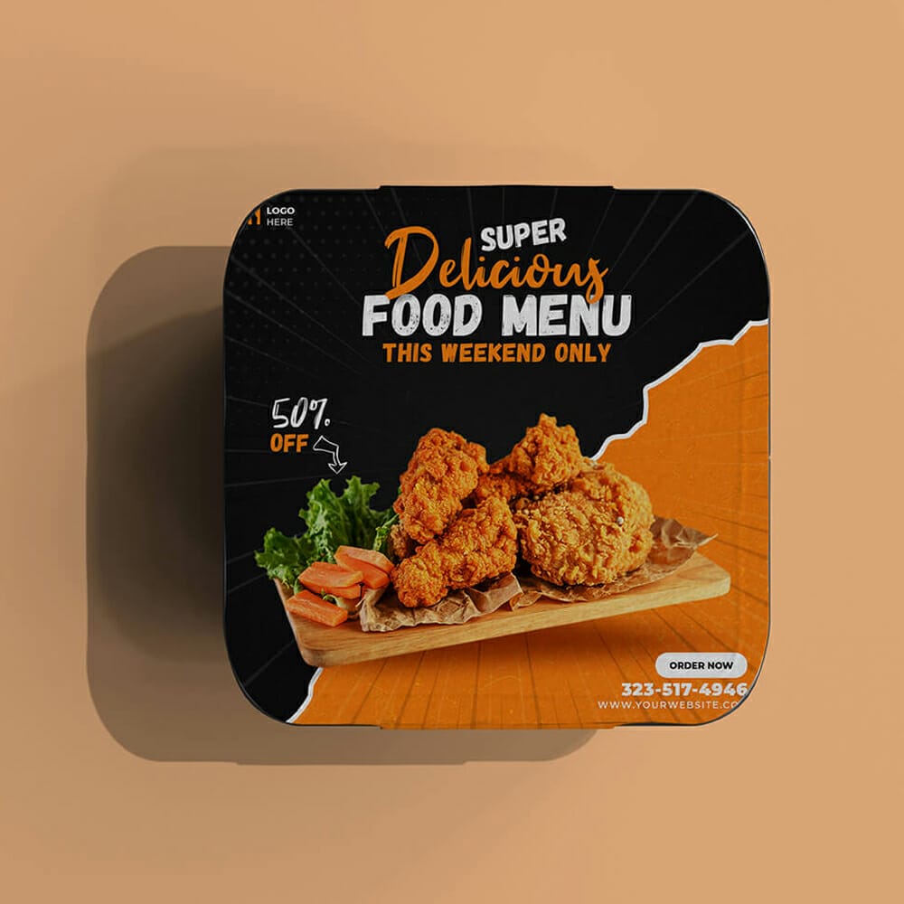 Free Food Box Mockup PSD Template
