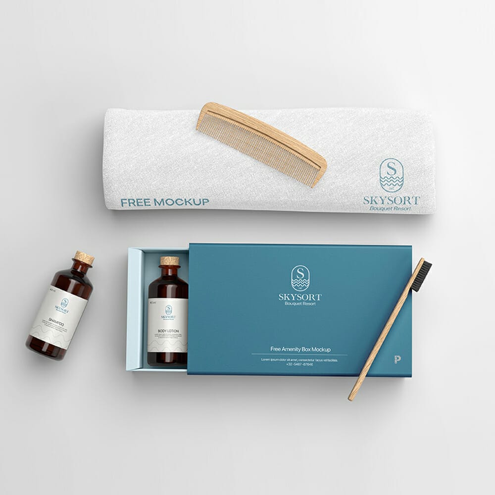 Free Hotel Amenity Box Mockup