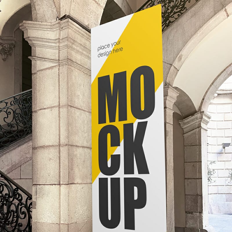 Free Long Potrait Billboard Mockup