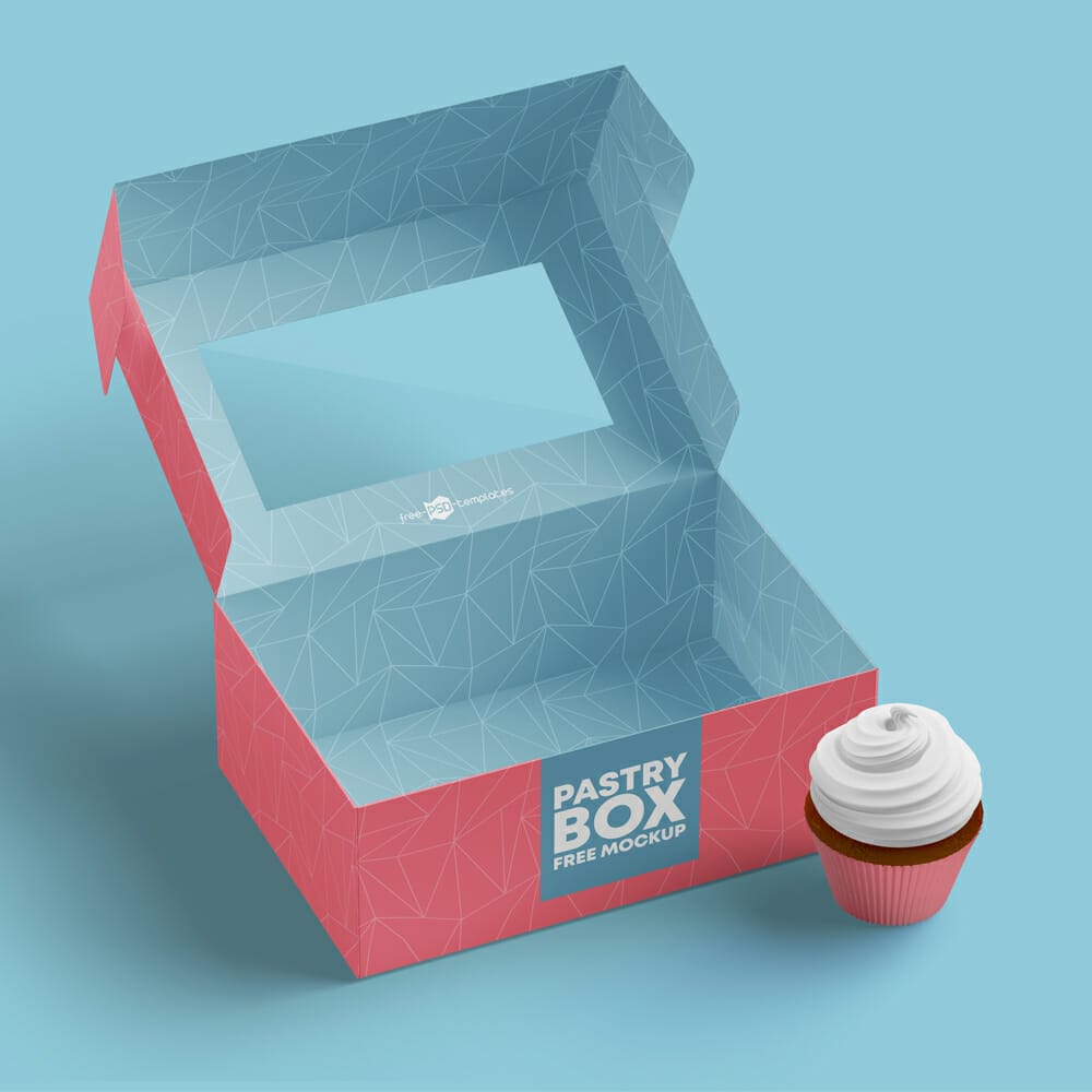 Free Pastry Box Mockup