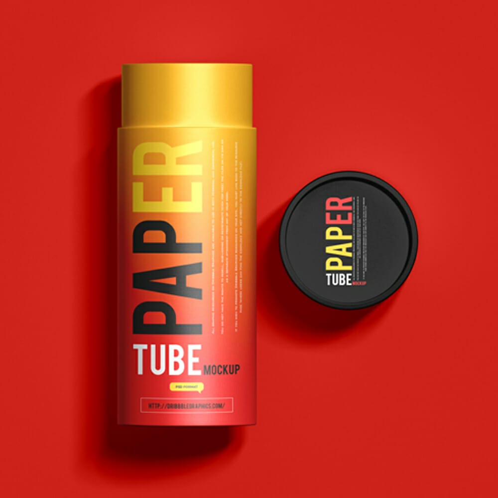 Free Premium Branding Paper Tube Mockup