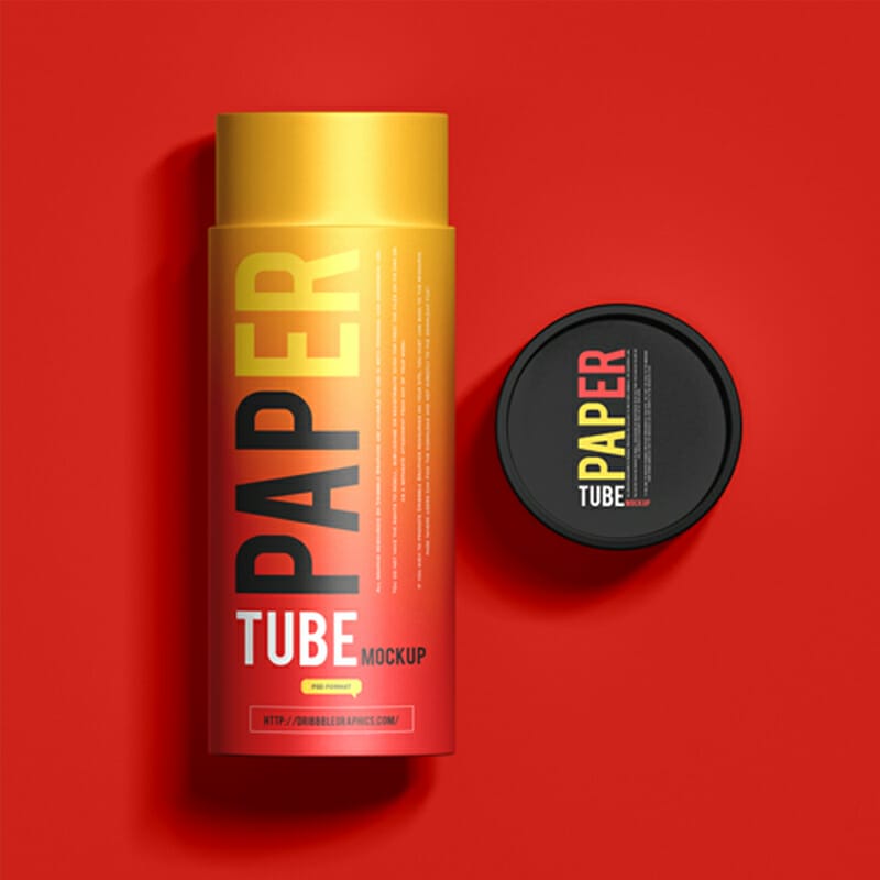 Free Premium Branding Paper Tube Mockup